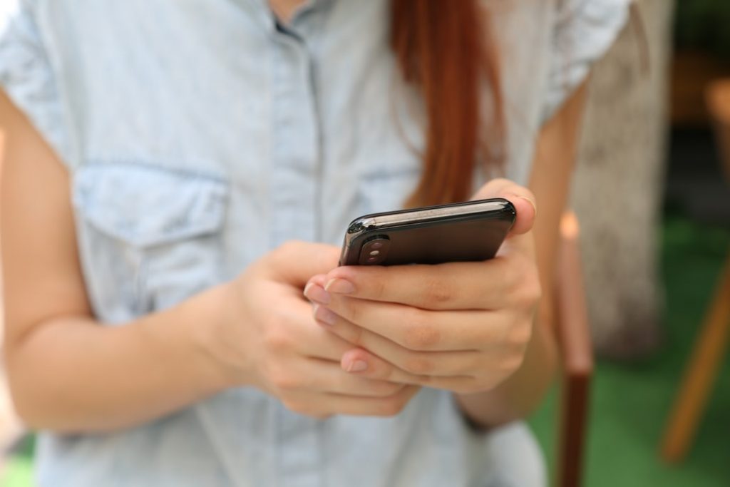 Girl with smartphone