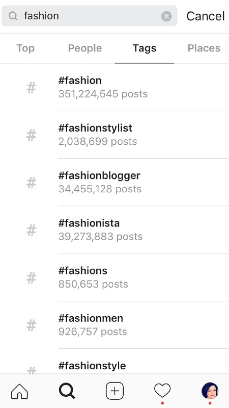 Hashtags instagram