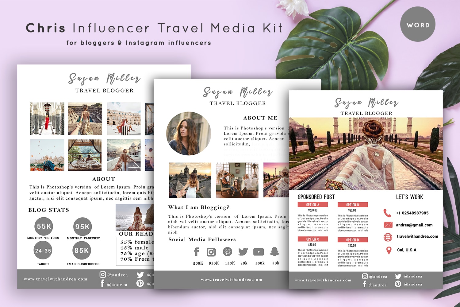 influencer travel media kit